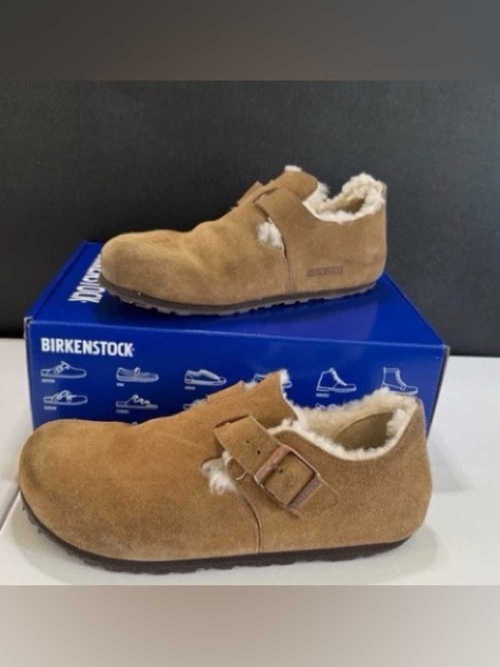 Birkenstock | Women’s 40 London Suede Shearling Shoe - Tan